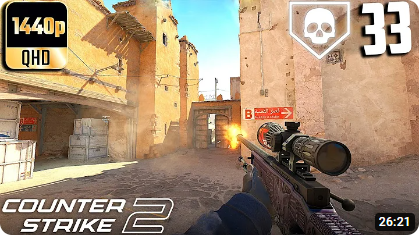 CS2- 33 Kills On Dust 2 Competitive Full Gameplay
